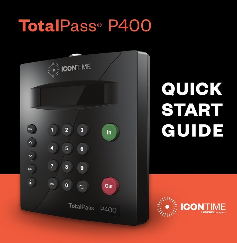 PAYCHEX ICONTIME TotalPass P400 quick start guide