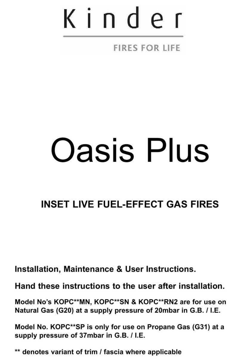 Kinder Oasis Plus KOPC MN Series Installation, maintenance & user instructions