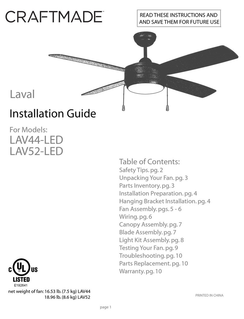Craftmade LAV44-LED User manual