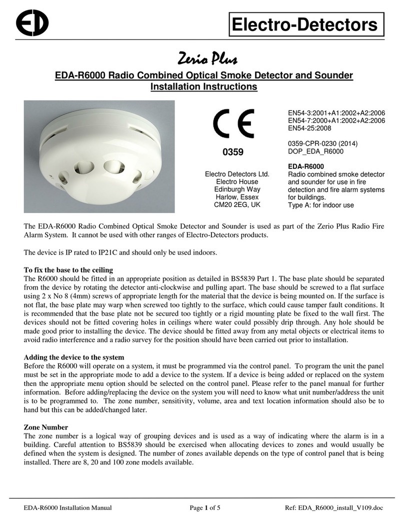 Electro Detectors Zerio Plus EDA-R6000 installation instructions