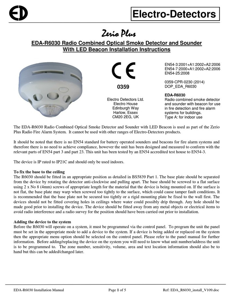 Electro Detectors Zerio Plus EDA-R6030 installation instructions