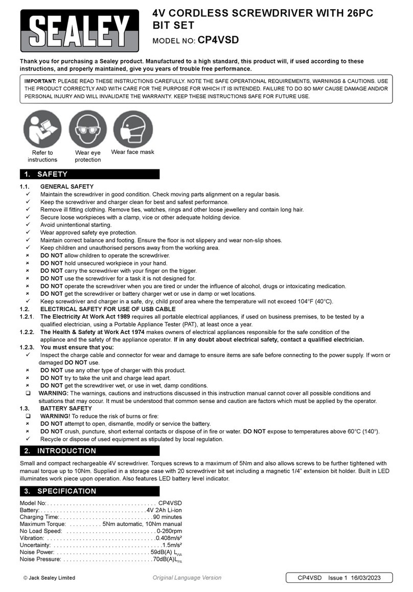 Sealey CP4VSD User manual