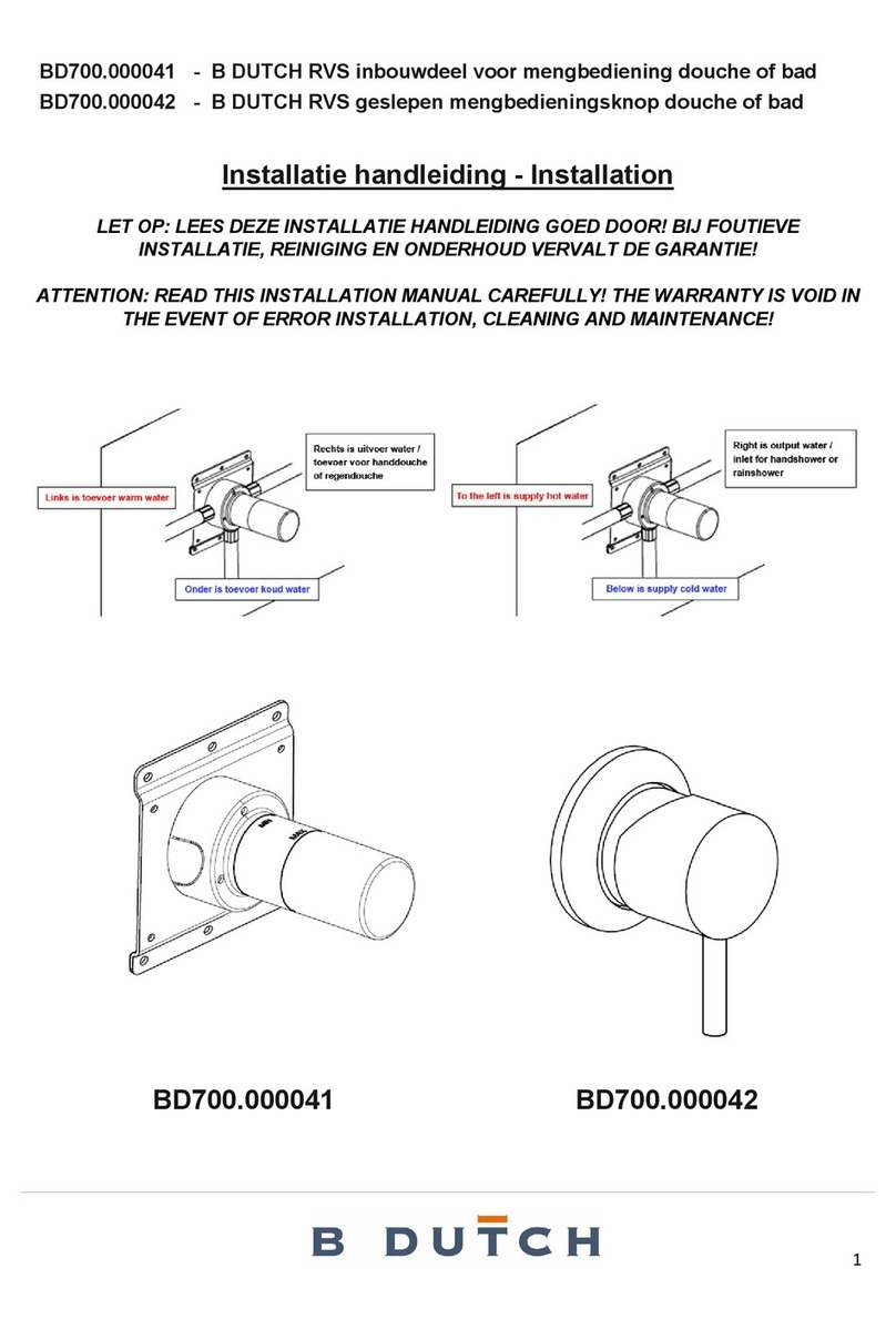 B DUTCH RVS KRANEN BD700.000041 installation manual B DUTCH RVS KRANEN BD700.000041 installation manual