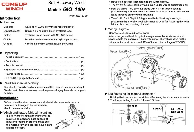 Comeup GIO 100s manual