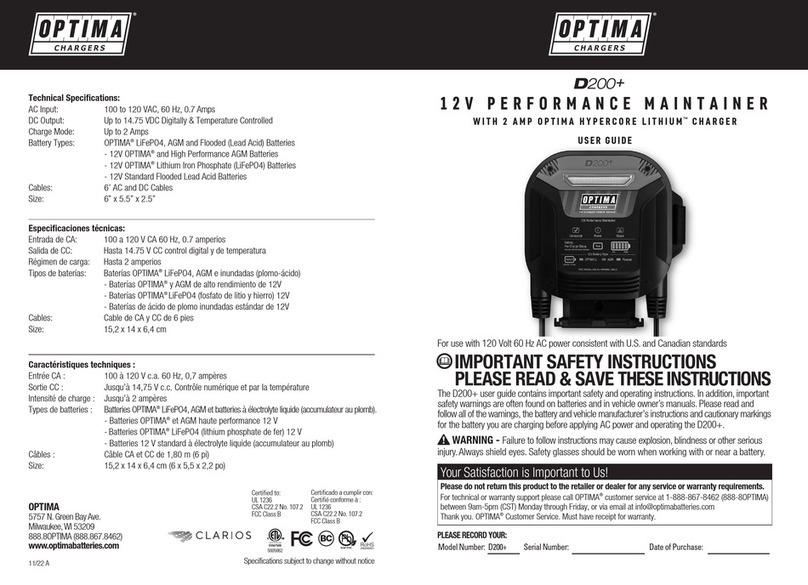 Optima D200+ user guide
