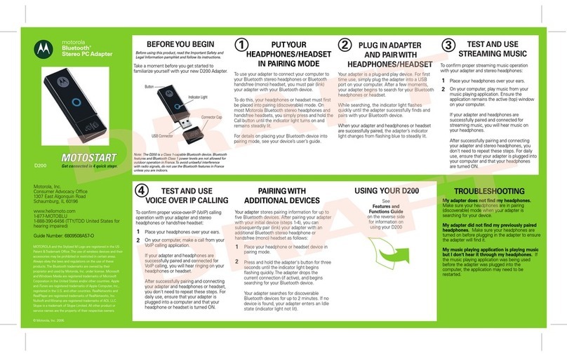 Motorola Motostart D200 User manual Motorola Motostart D200 User manual