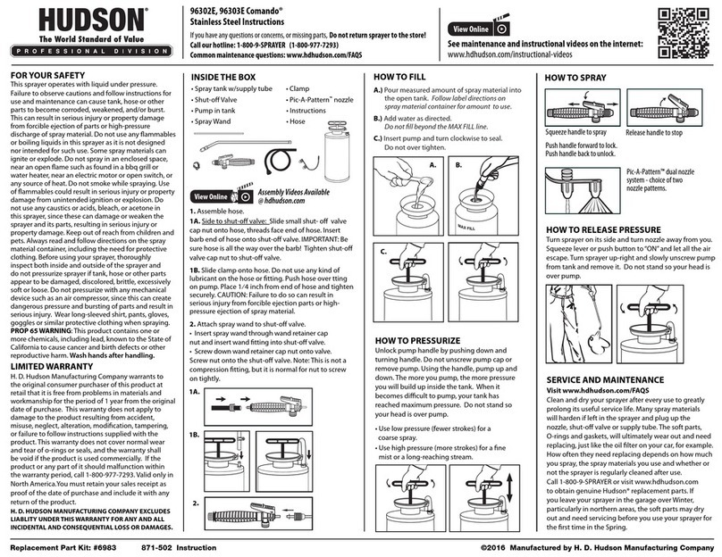 Hudson Comando 96302E User manual