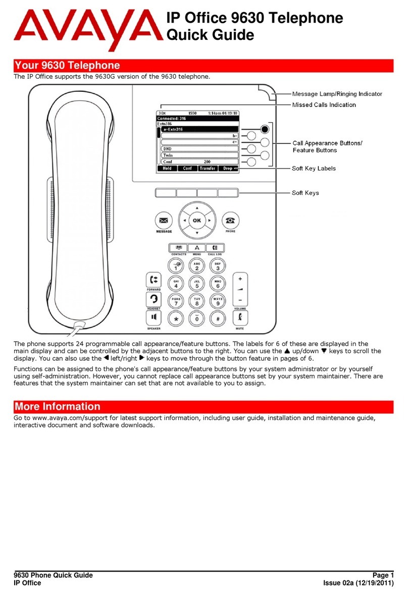Avaya 9630G Deskphone Edition User manual