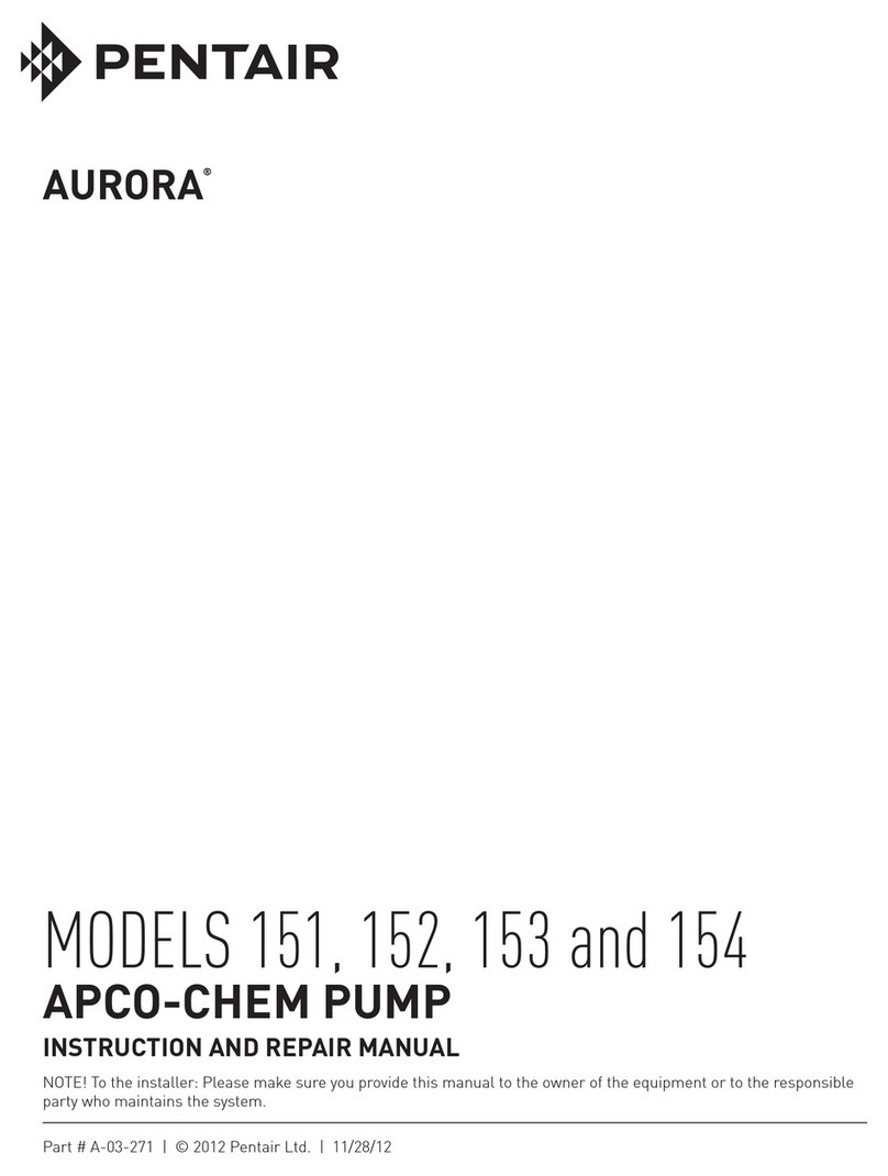Pentair AURORA 151 Operating instructions