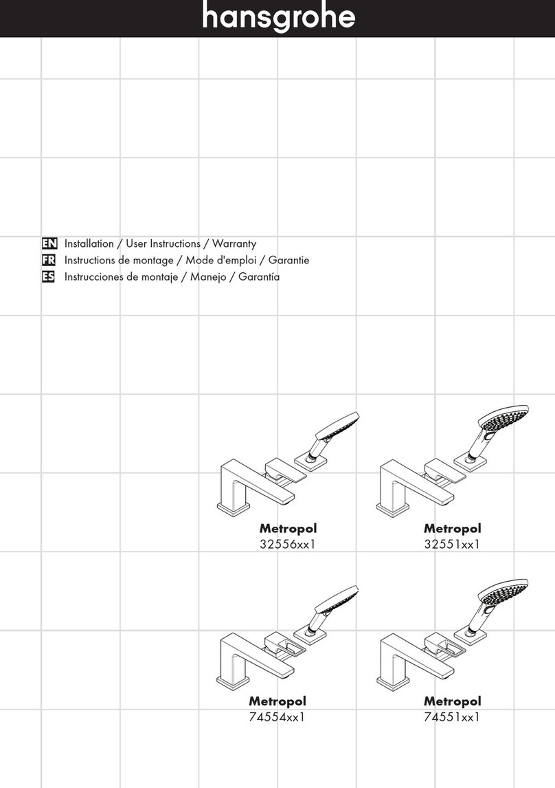 Hans Grohe Metropol 32556 1 Series Installation/User Instructions/Warranty Hans Grohe Metropol 32556 1 Series Installation/User Instructions/Warranty