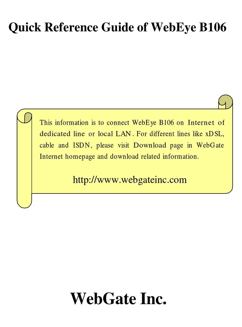 WebGate WebEye B106 Quick reference guide