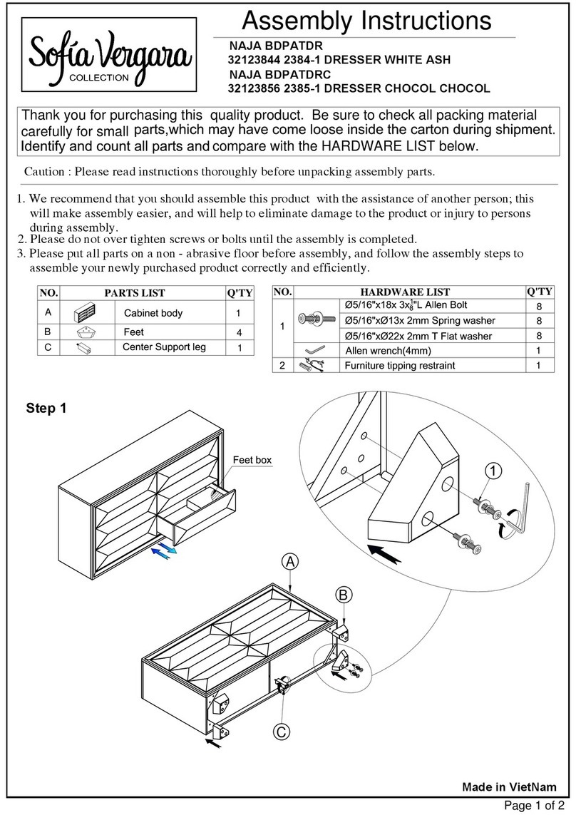 ROOMS TO GO Sofia Vergara NAJA BDPATDR Assembly instructions ROOMS TO GO Sofia Vergara NAJA BDPATDR Assembly instructions