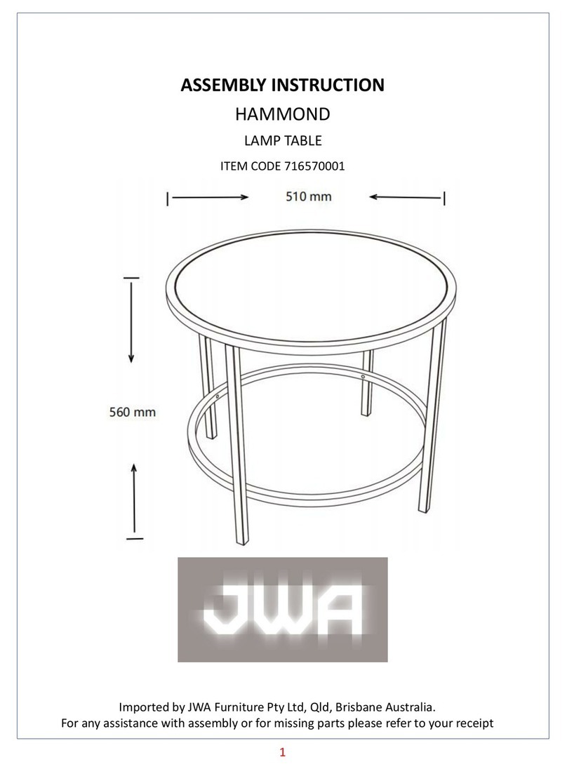 JWA HAMMOND 716570001 Assembly instruction JWA HAMMOND 716570001 Assembly instruction
