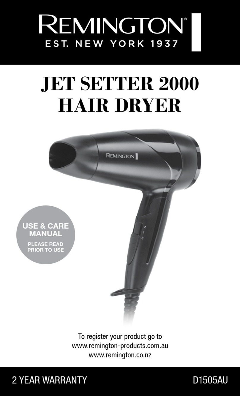 Remington JET SETTER 2000 Use & care manual
