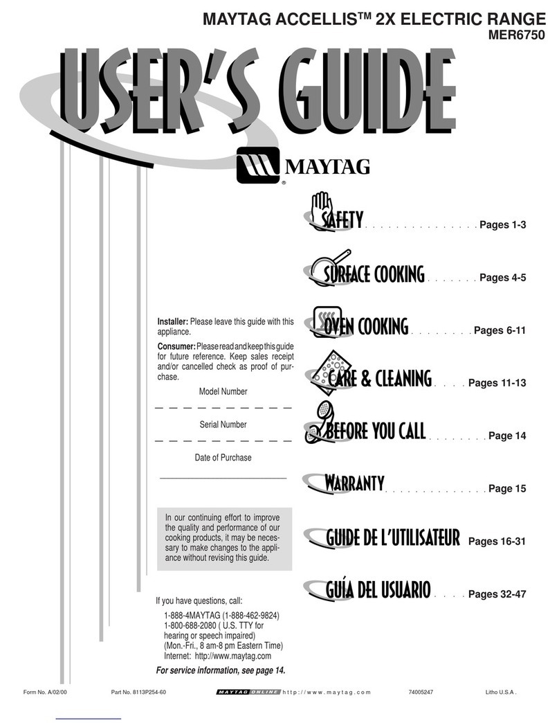 Maytag ACCELLIS 2X User manual Maytag ACCELLIS 2X User manual