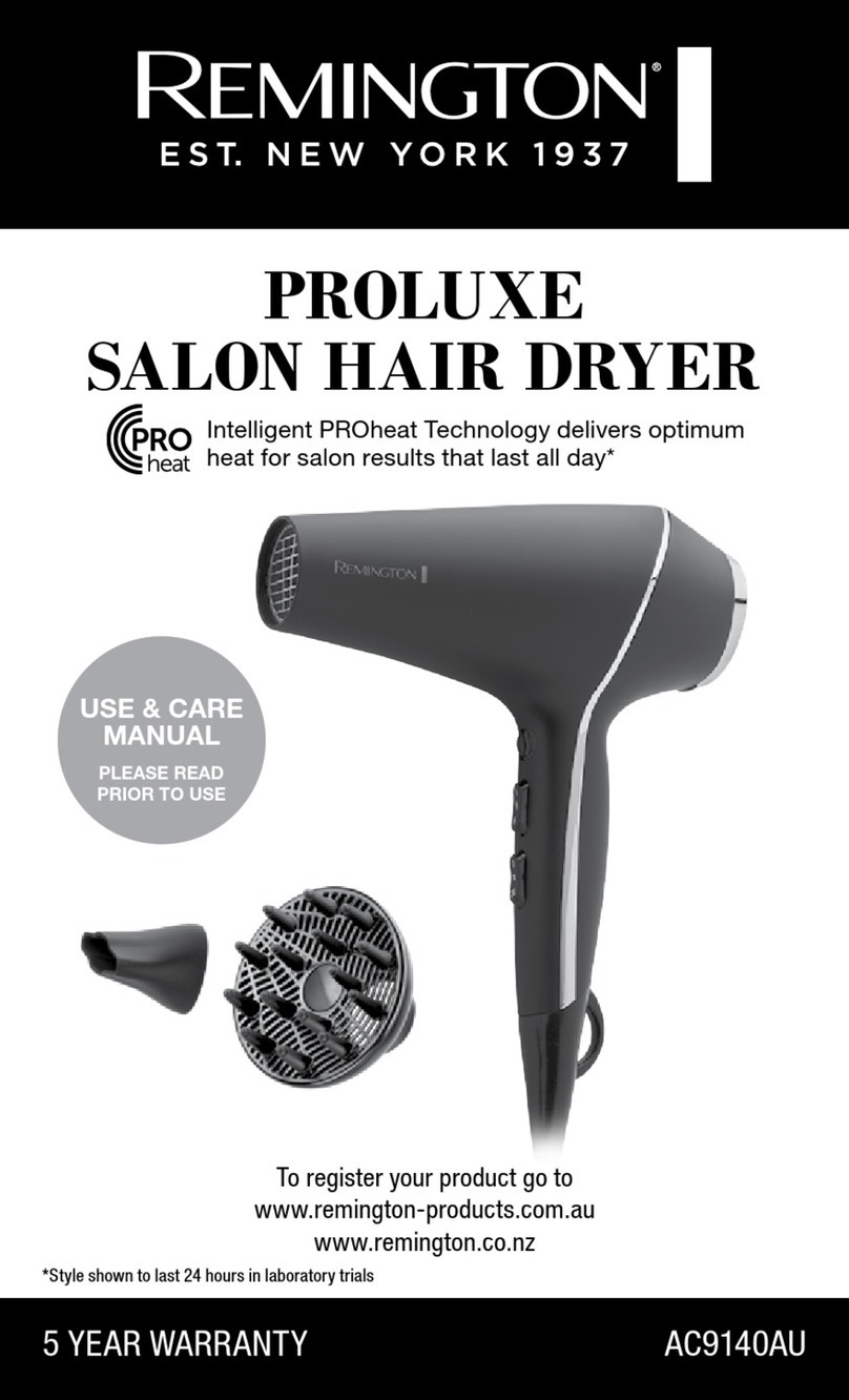 Remington PROLUXE AC9140AU Use & care manual