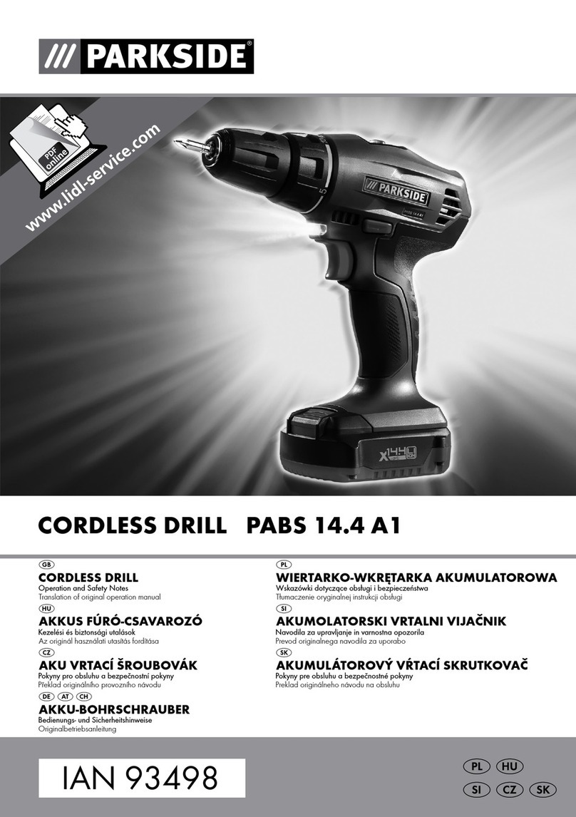 Parkside 93498 Operation and safety notes