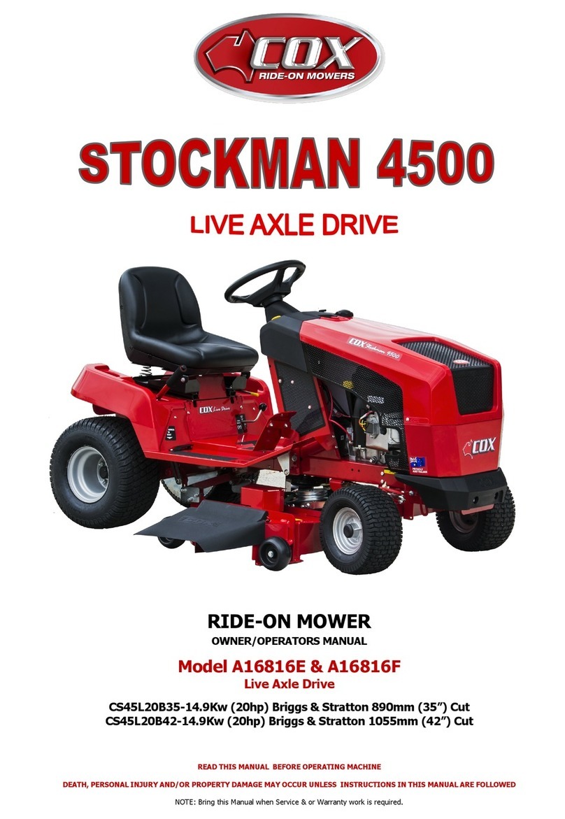 COX A16816E Owner's manual