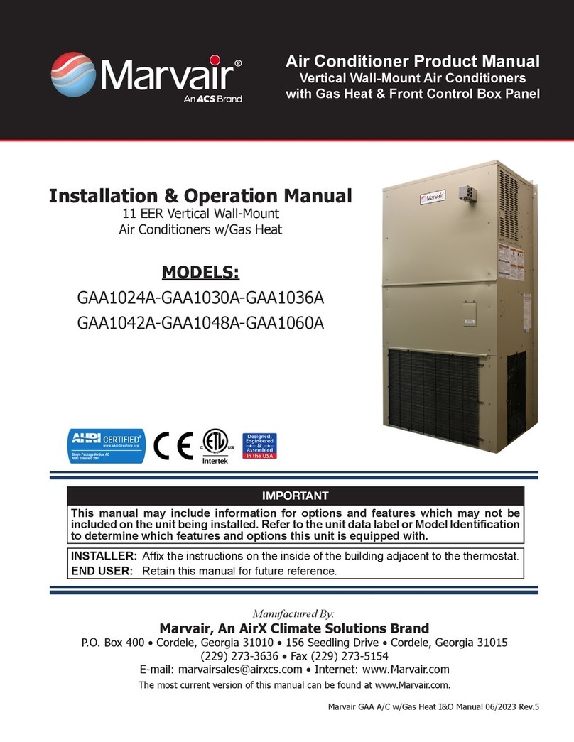 ACS Marvair GAA1024A Installation & operation manual