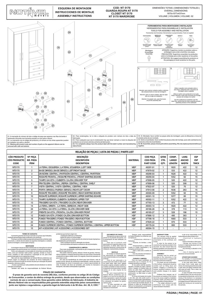 Notável Móveis NT 5170 Assembly instructions