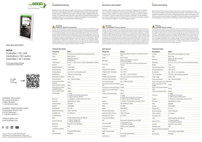 myGekko NOVA manual