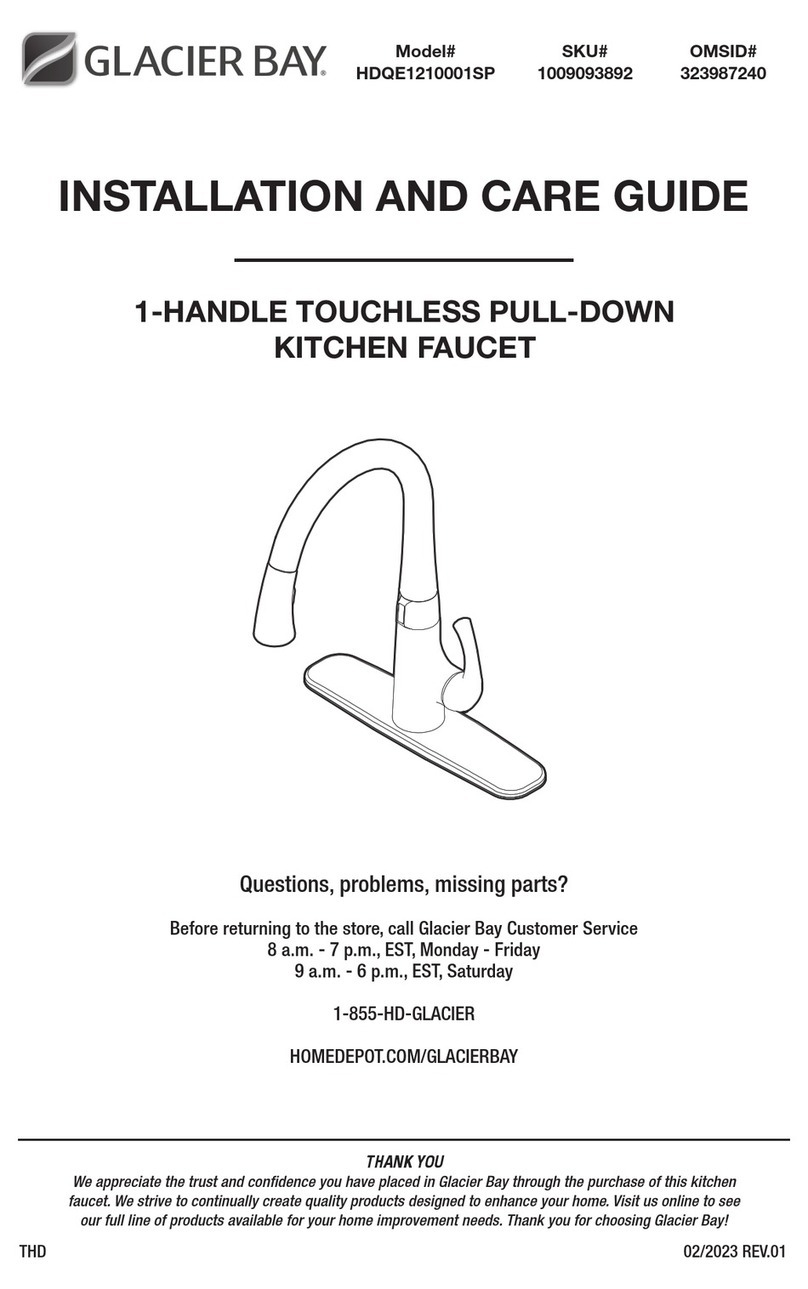 Glacier bay HDQE1210001SP Installation and care guide