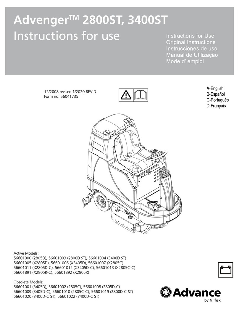 Nilfisk-Advance Advance Advenger 2800ST Series Instructions for use Nilfisk-Advance Advance Advenger 2800ST Series Instructions for use
