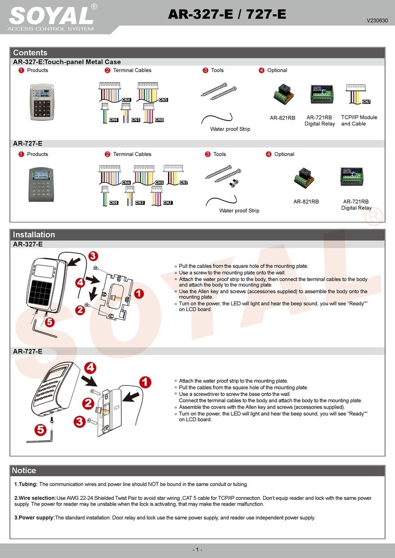 Soyal AR-327-E quick start guide