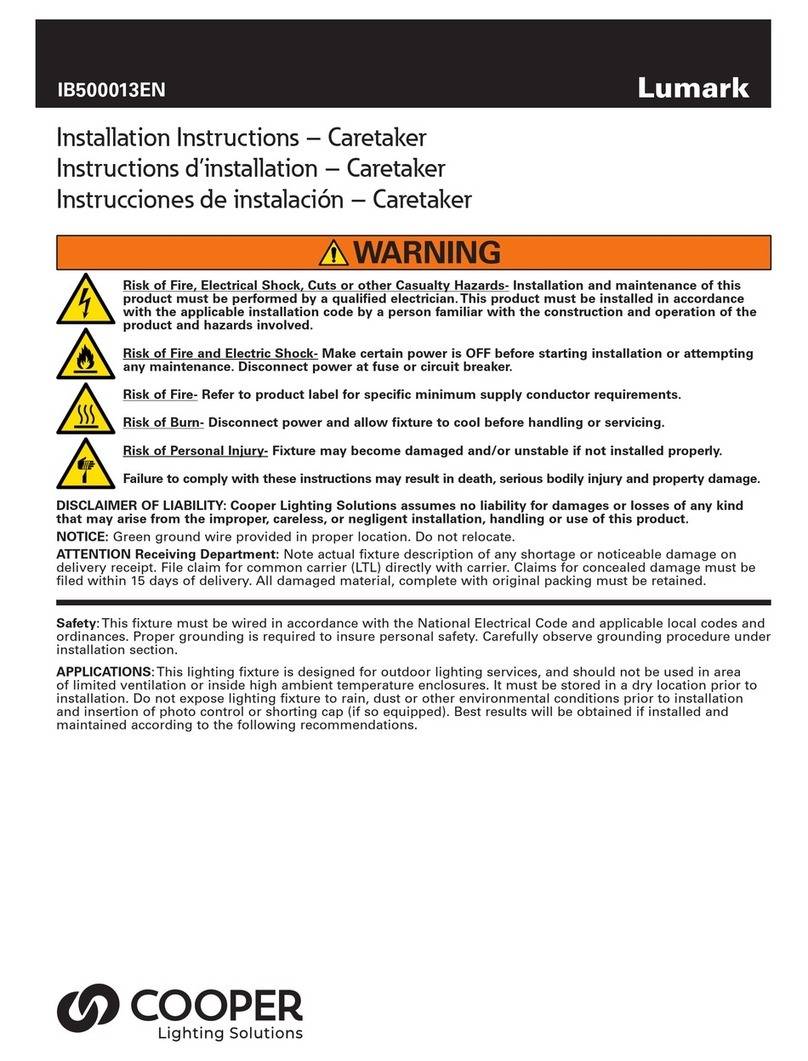 Cooper Lighting Solutions Lumark Caretaker CTKRV1B installation instructions Cooper Lighting Solutions Lumark Caretaker CTKRV1B installation instructions