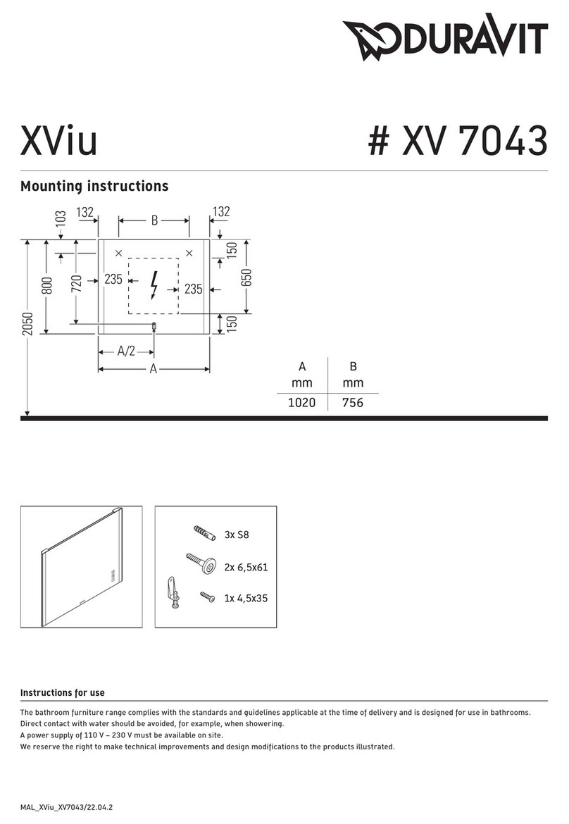 DURAVIT XViu XV 7043 Mounting instructions