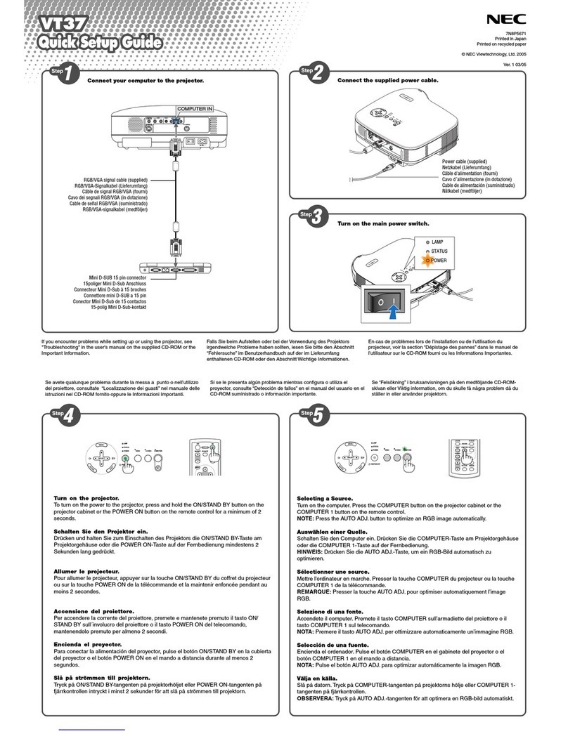 NEC VT37 User manual