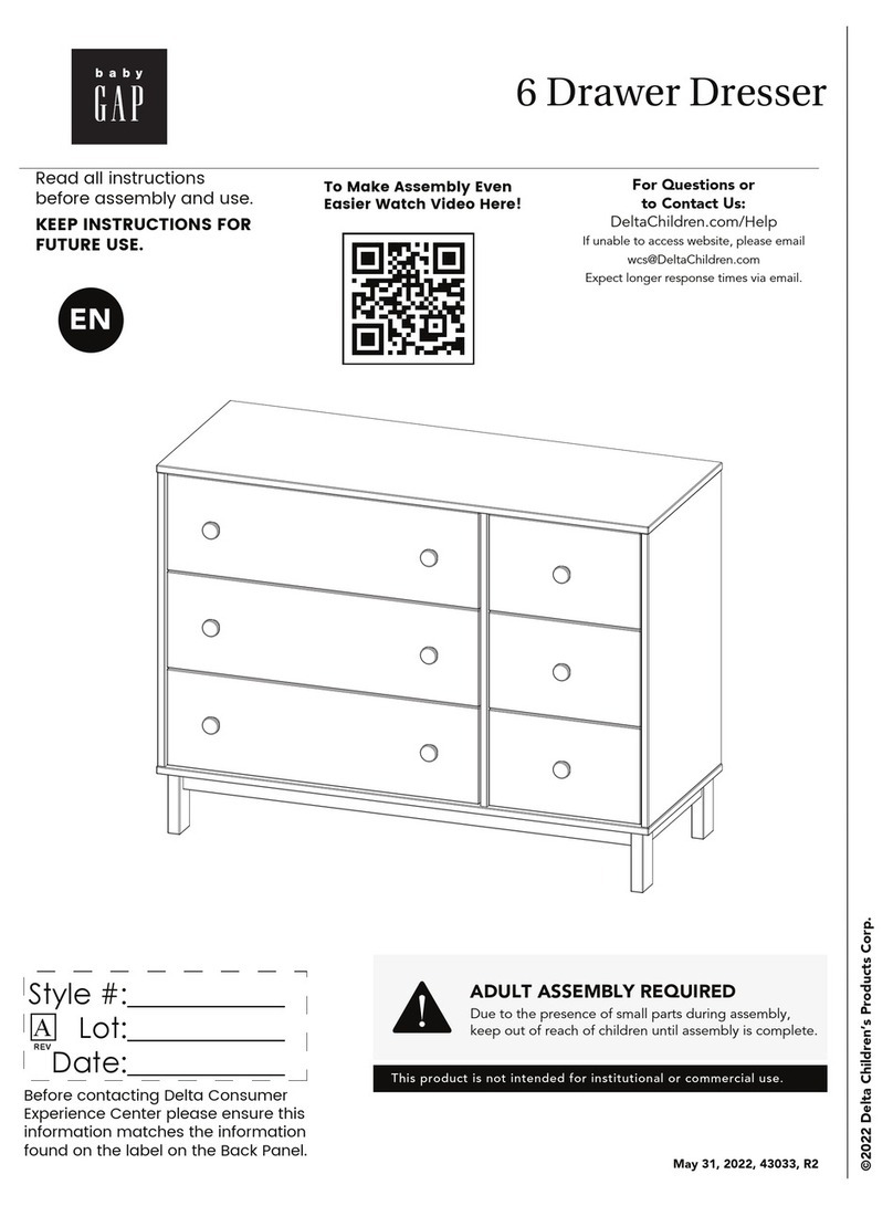 Delta Children babyGap Legacy 6 Drawer Dresser User manual