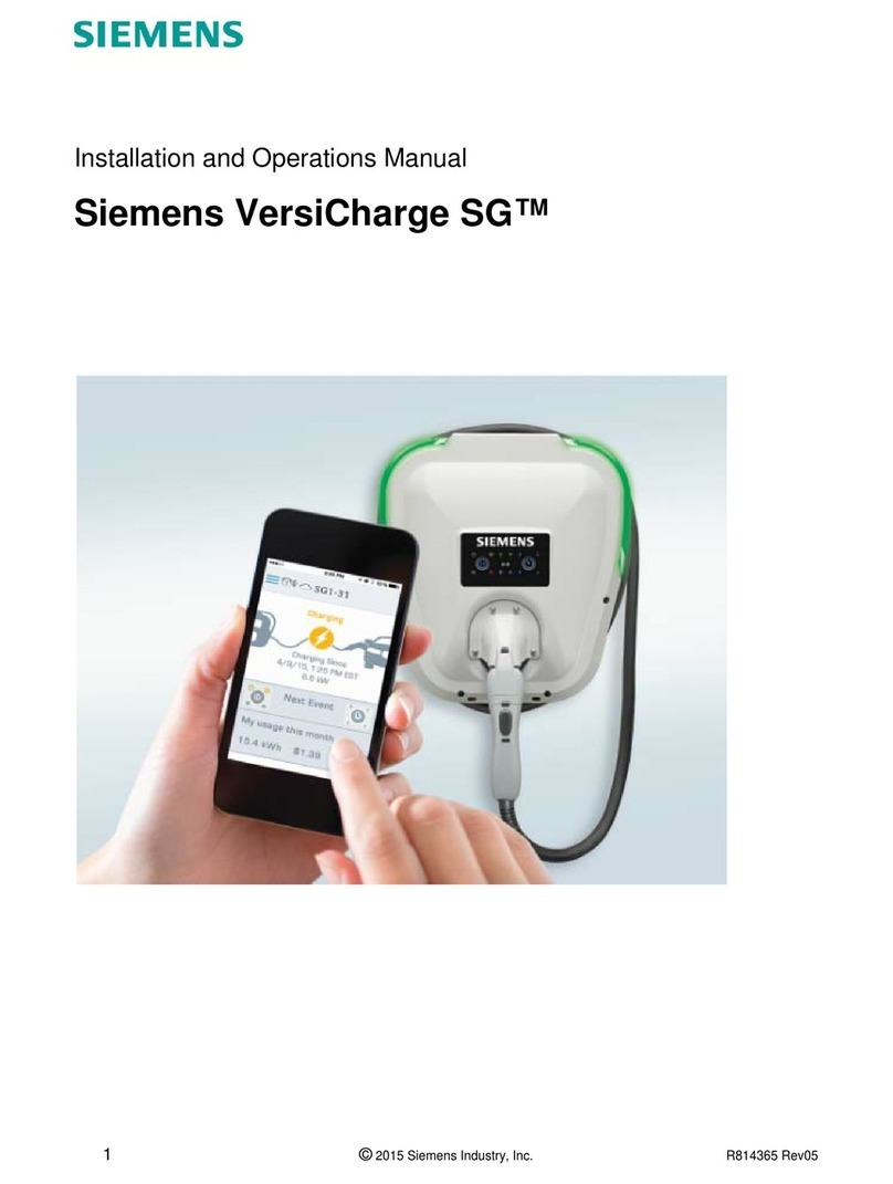 Siemens VersiCharge SG VCSG30GRYUW Installation and operation manual Siemens VersiCharge SG VCSG30GRYUW Installation and operation manual
