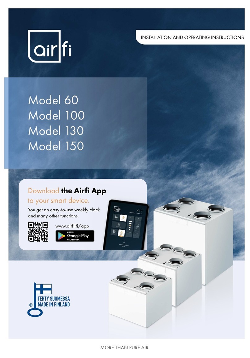 Airfi 60 Installation and operating instructions