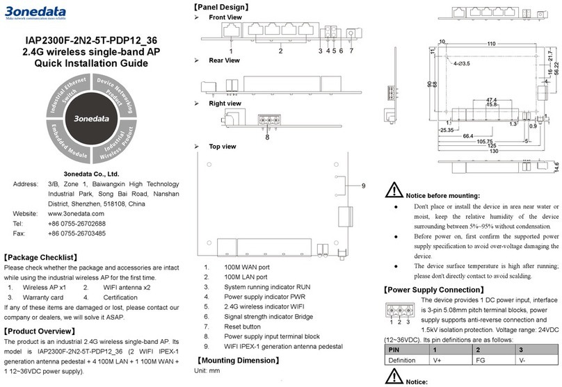 3One data IAP2300F-2N2-5T-PDP12 36 Quick installation guide