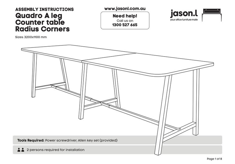 Jason.L Quadro A leg Counter table Radius Corners User manual Jason.L Quadro A leg Counter table Radius Corners User manual