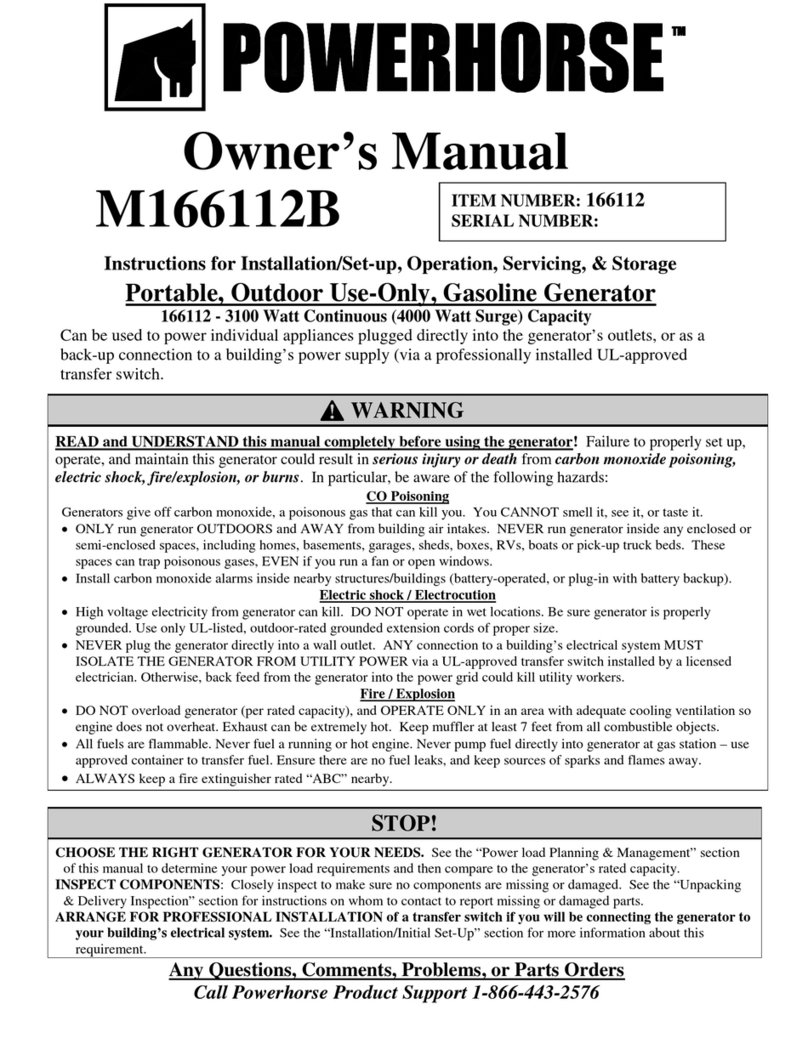 Powerhorse M166112B owner's manual