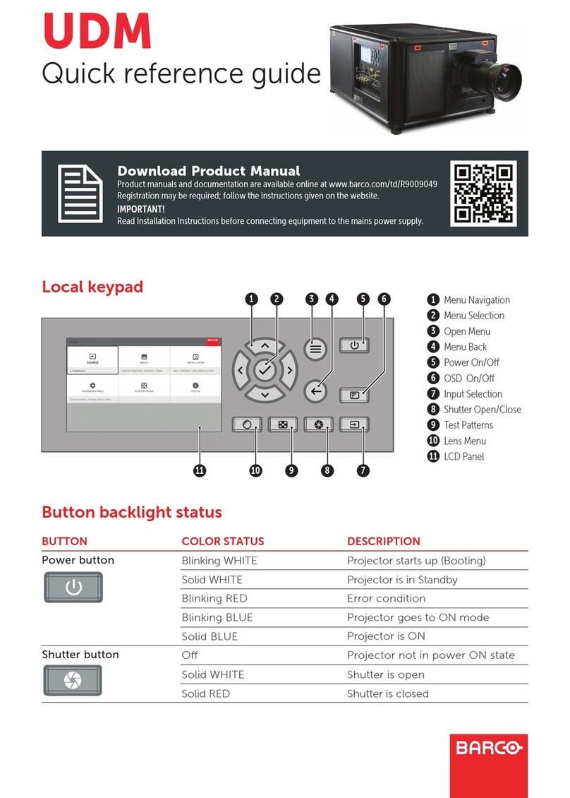 Barco UDM W22 User manual