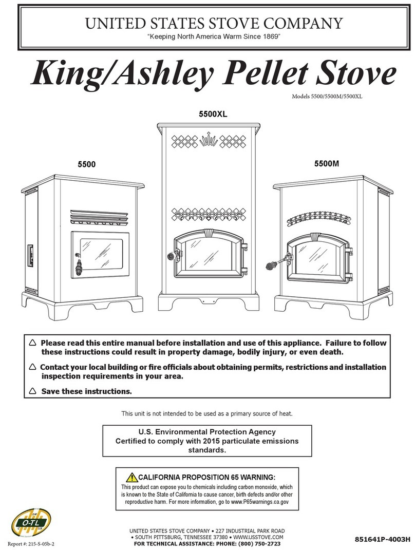 United States Stove Company King/Ashley 5500XTL manual United States Stove Company King/Ashley 5500XTL manual