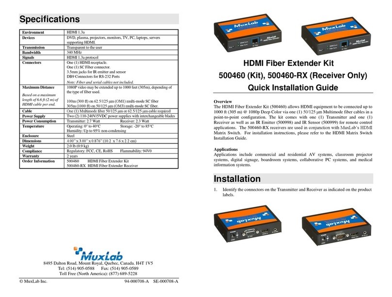 MuxLab 500460-RX Quick installation guide