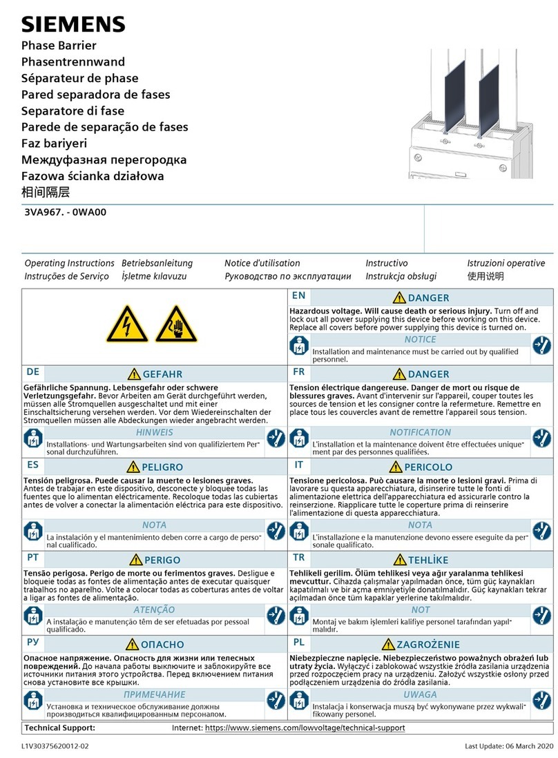 Siemens 3VA967 0WA00 Series User manual