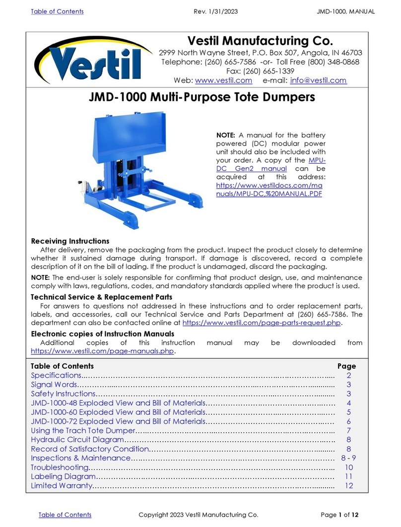 Vestil JMD-1000 manual