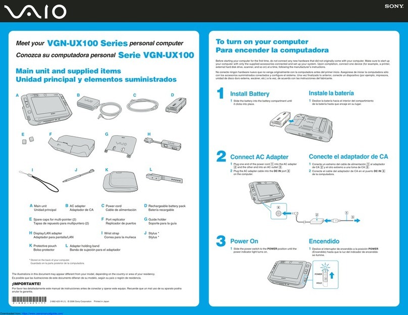 Sony VAIO VGN-UX100 Series User manual