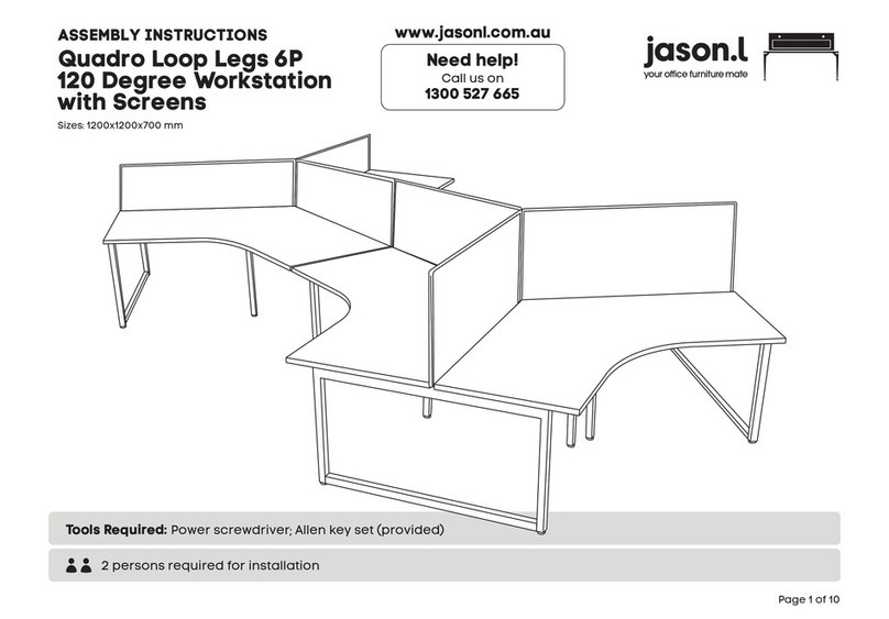 Jason.L Quadro Loop Legs 6P 120 Degree Workstation with... Assembly instructions