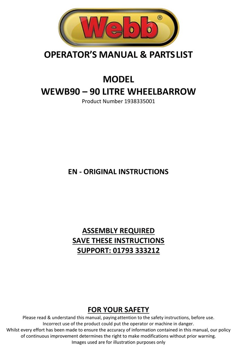Webb WEWB90 Operator's manual & parts list