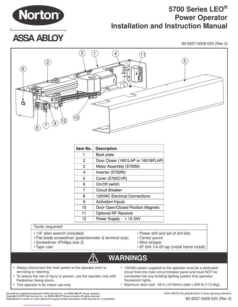 Assa Abloy Norton LEO 5700 Series Installation and instruction manual