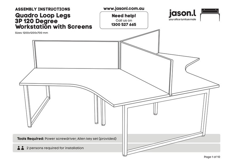 Jason.L Quadro A Legs 3P 120 Degree Workstation with... Assembly instructions