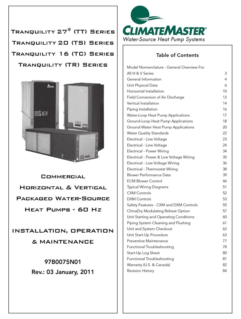 ClimateMaster Tranquility 27 TT Series Installation operation & maintenance