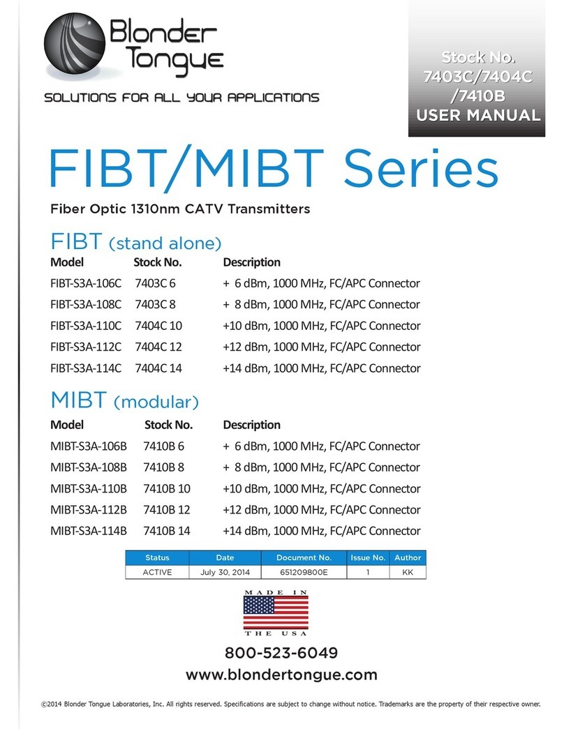 Blonder tongue FIBT Series user manual