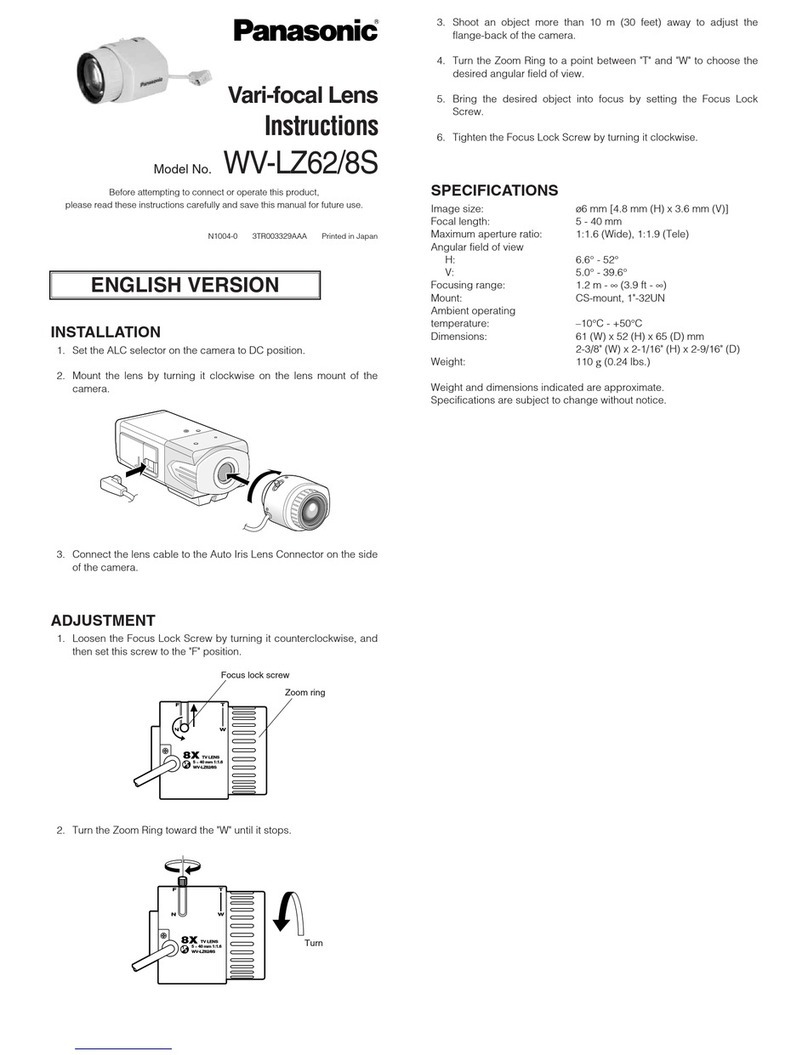 Panasonic WV-LZ62/8S User manual
